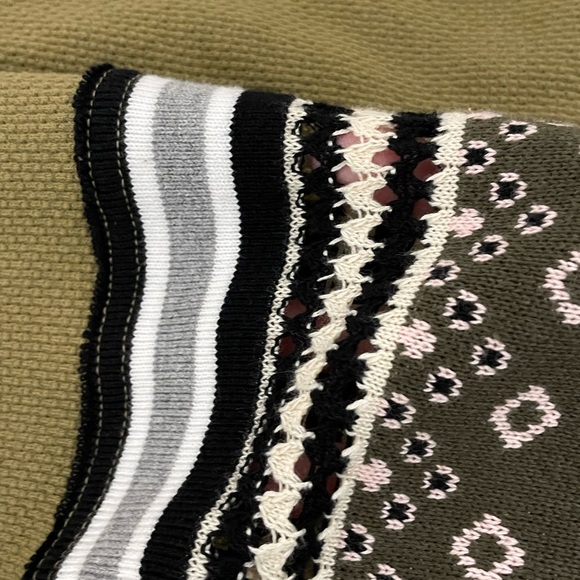 New FREE PEOPLE Newbie Thermal Henley Army Green Layering Knit Crochet Cuff XL - Picture 13 of 15